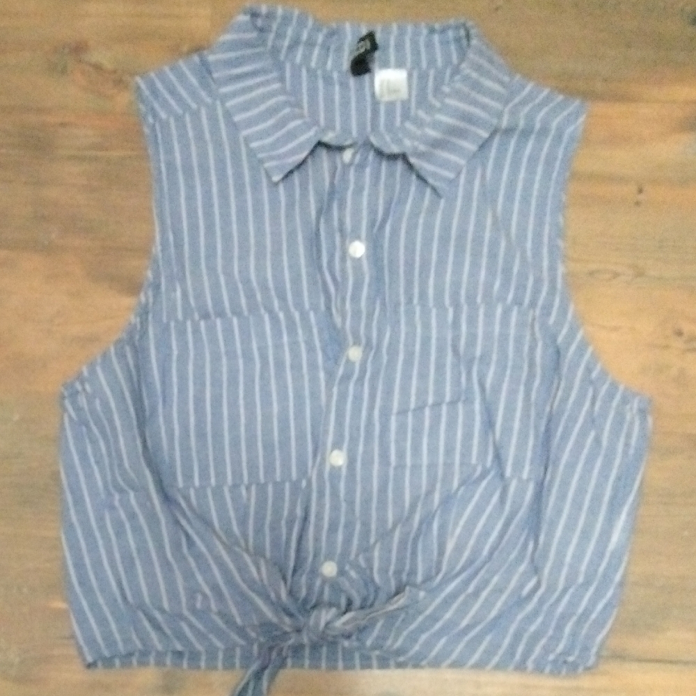 H&M Blue,Red and White Striped Shirt